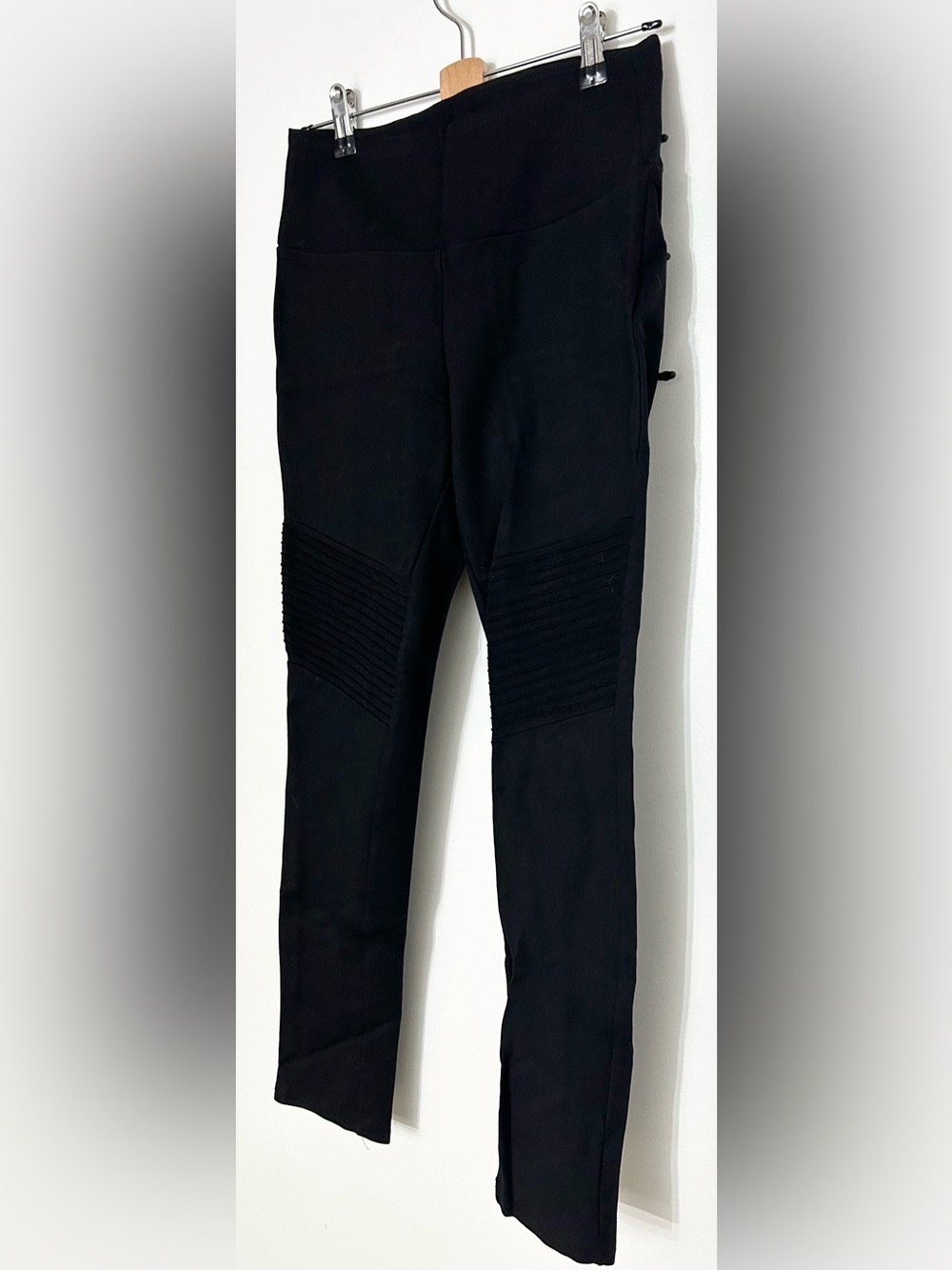 Parasuco Black Moto-Style Slim Leggings